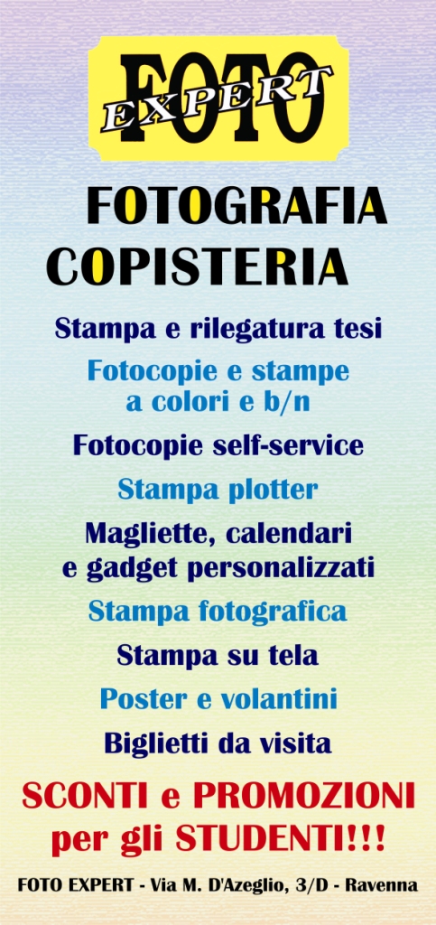 Fotografia - Copisteria - Ravenna - Stampa tesi - Rilegatura tesi - Copie - Fotocopie - Stampa - Servizi matrimoniali - Fotografia Ravenna - Copisteria Ravenna - Ravenna - Stampa tesi Ravenna - Rilegatura tesi Ravenna - Copie Ravenna - Fotocopie Ravenna - Stampa Ravenna - Servizi matrimoniali Ravenna